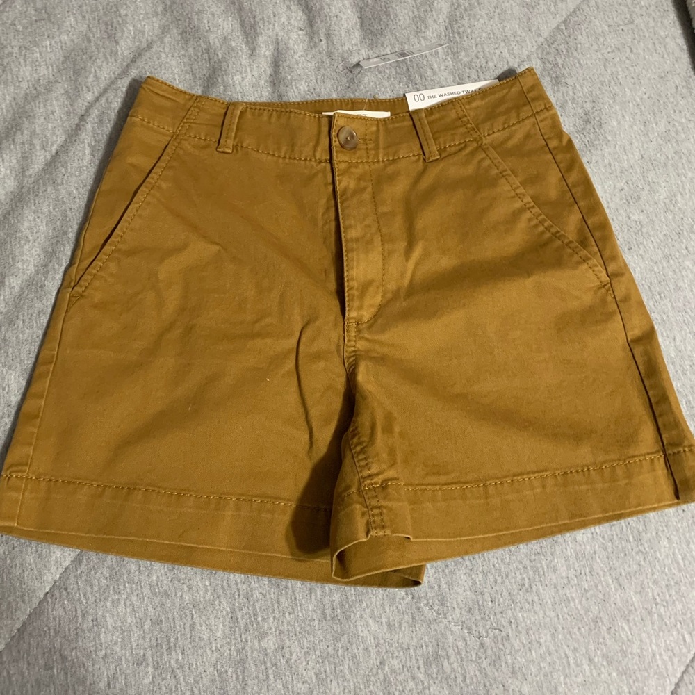 Mid-Rise Twill Shorts